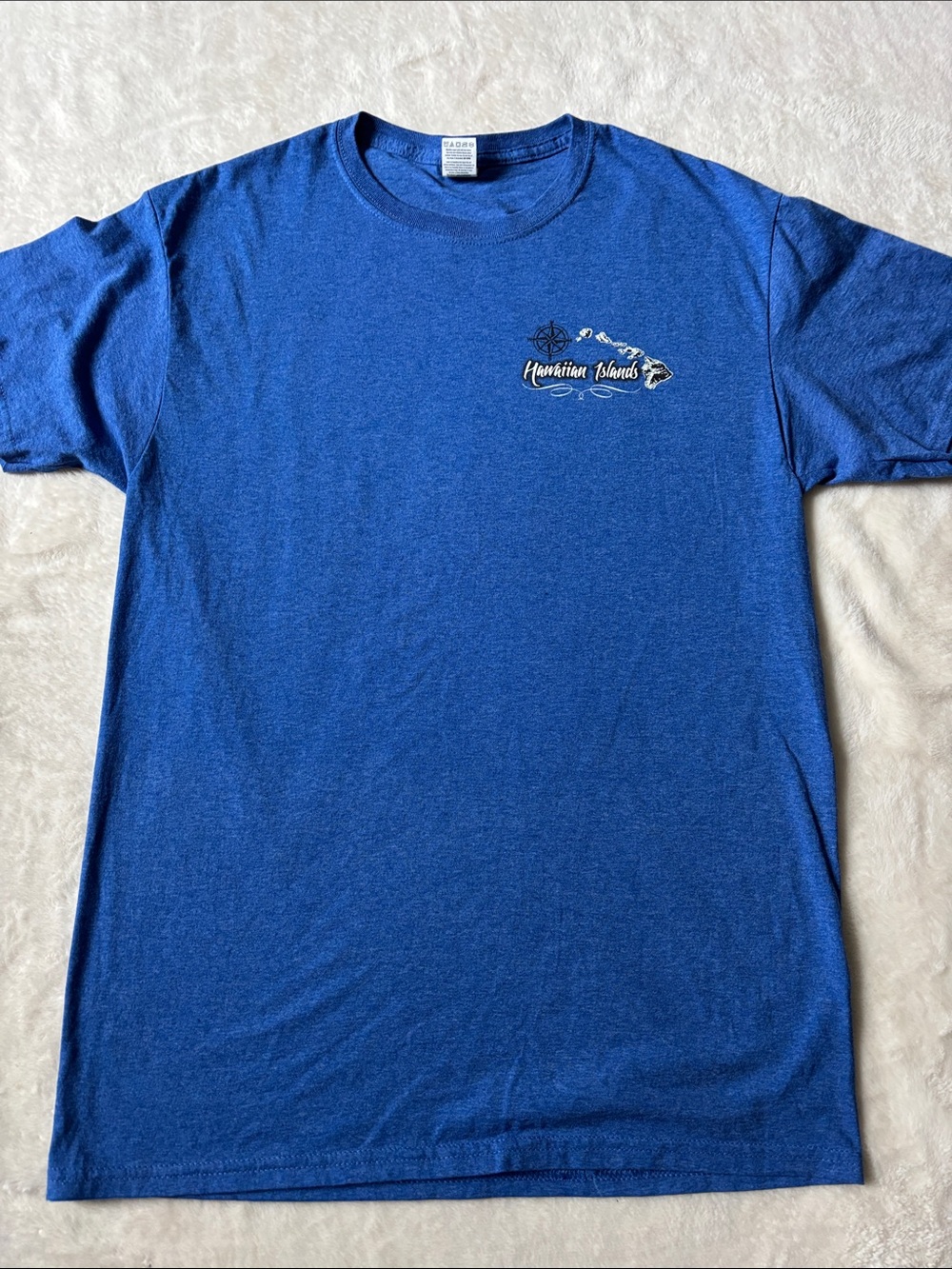 Hawaiian Islands Blue Graphic Men's T-Shirt SZ M
